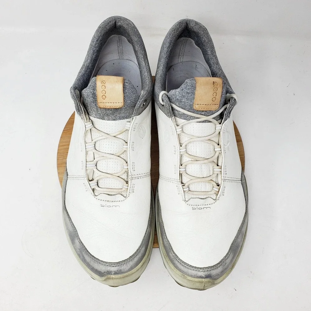 ECCO‎ Biom Hybrid 3 Golf Shoes Mens 45 Shoes Grey Yak Leather Waterproof Sneaker